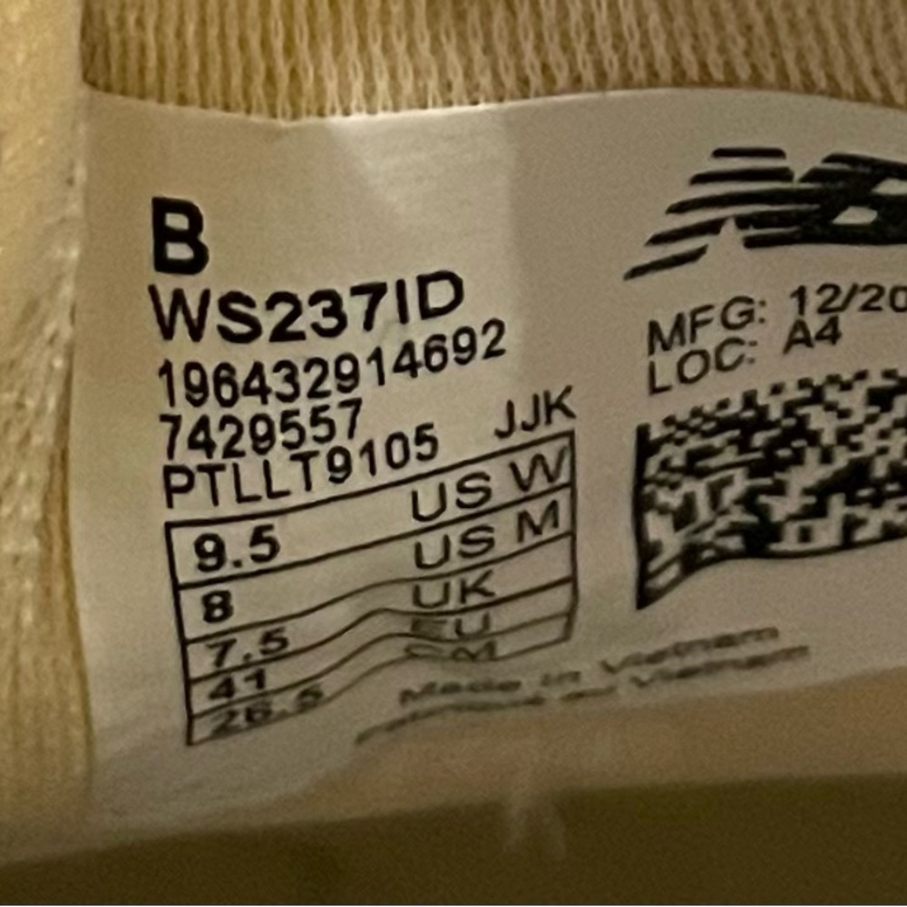 New Balance 237  Sneakers Sea Salt Yellow WS2371D Women’s Sz 9.5 Shoes - Picture 7 of 7